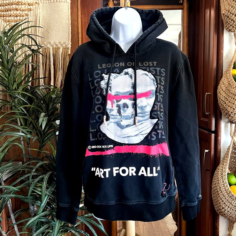 Iro Ochi Legion Of Lost Artists Hoodie Mens M Japanese Graphic Skull Streetwear